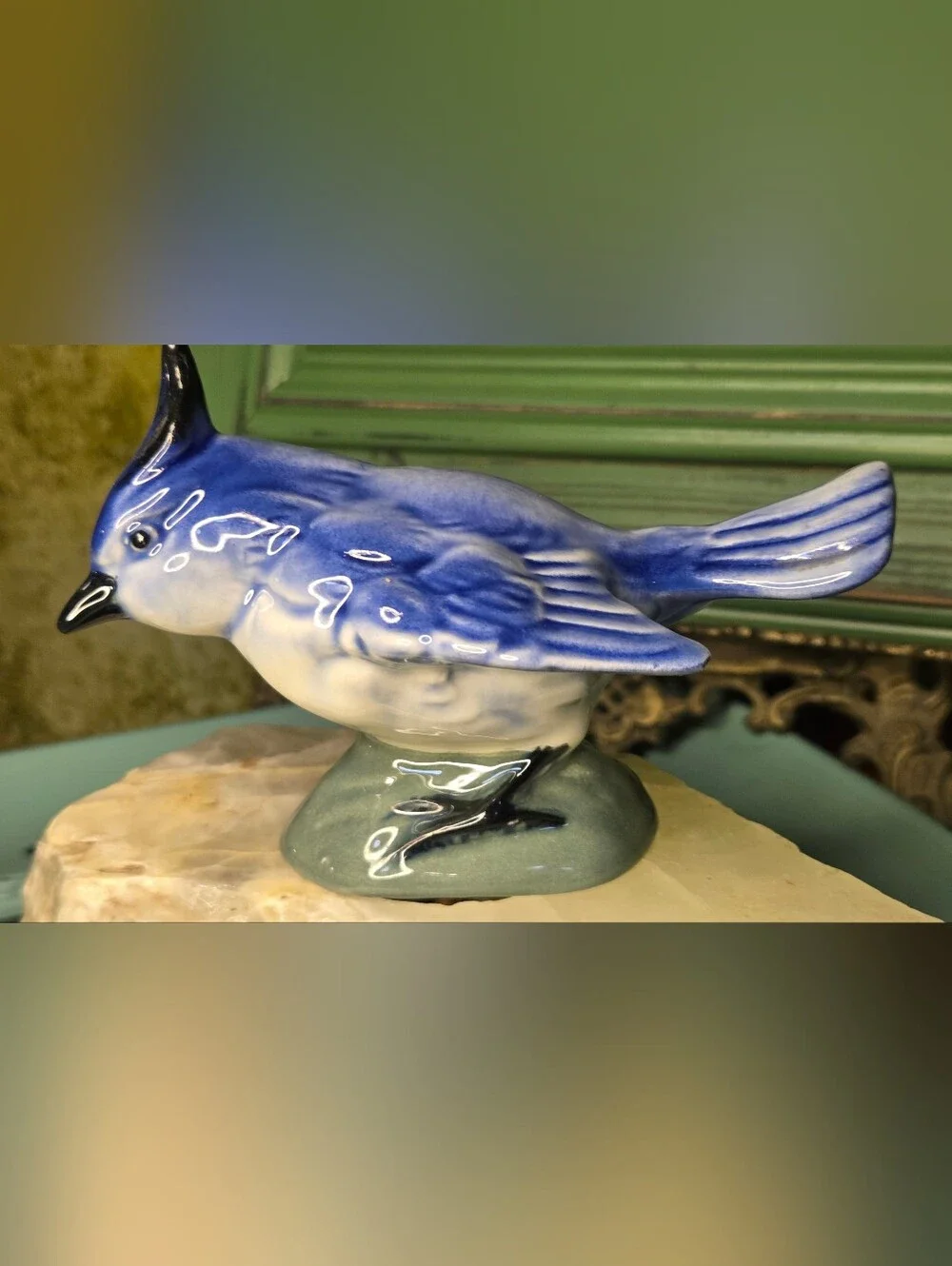 K Stangl Pottery Tufted Titmouse (Model #3592) Factory Second Vintage Sculpture